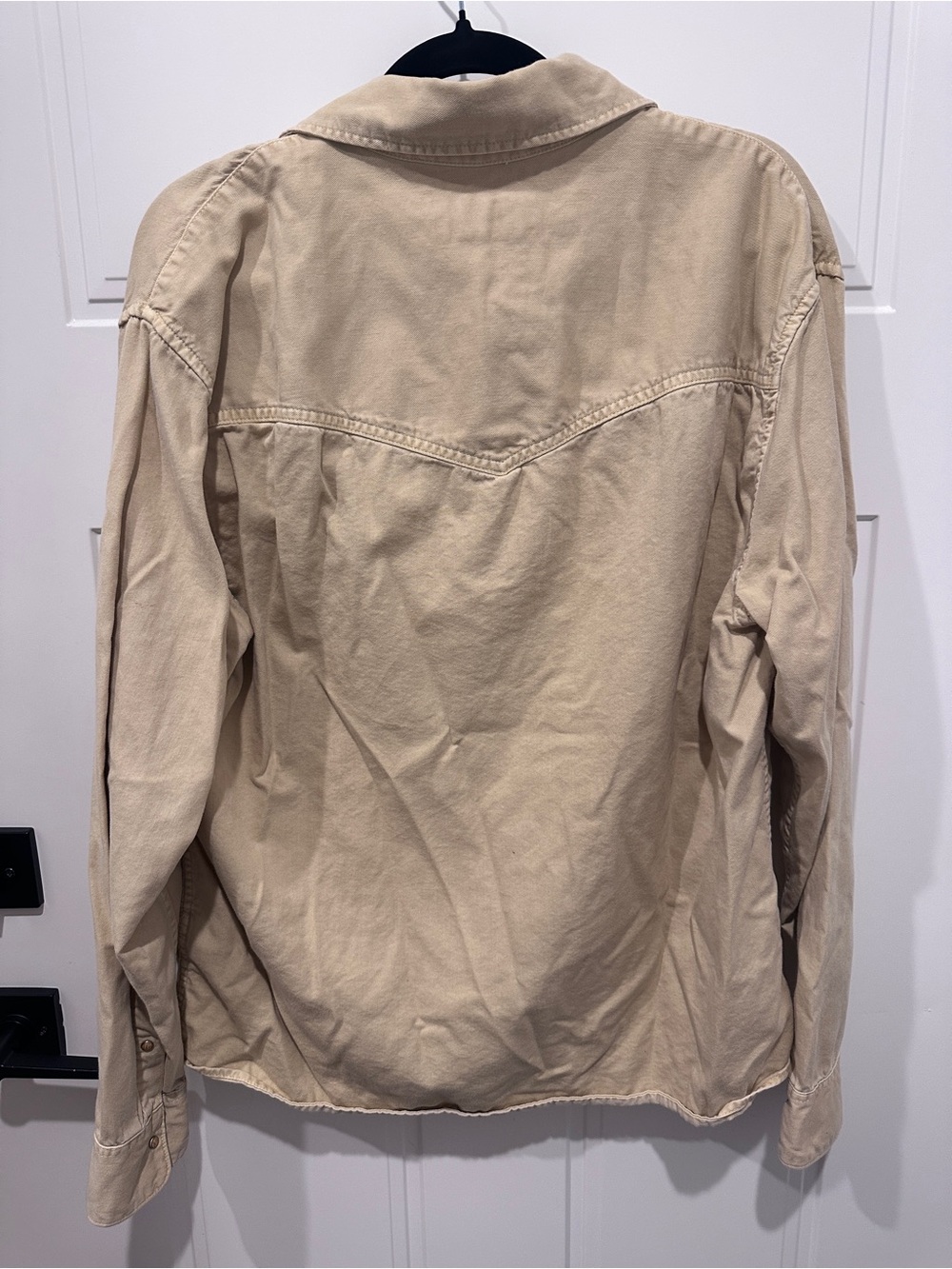 Abercrombie & Fitch Khaki Western Denim Shirt w/ Pearl Snaps - Picture 5 of 5
